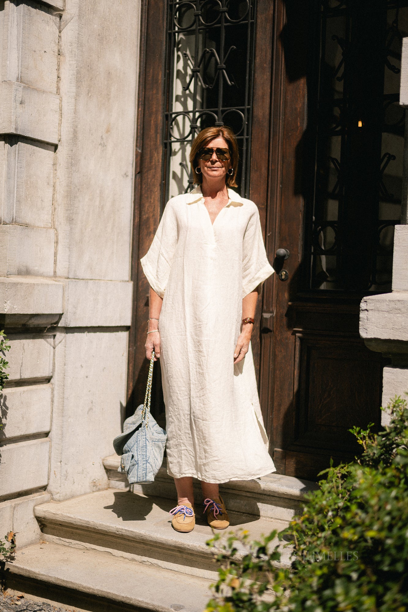 Isabeau linen maxi dress butter