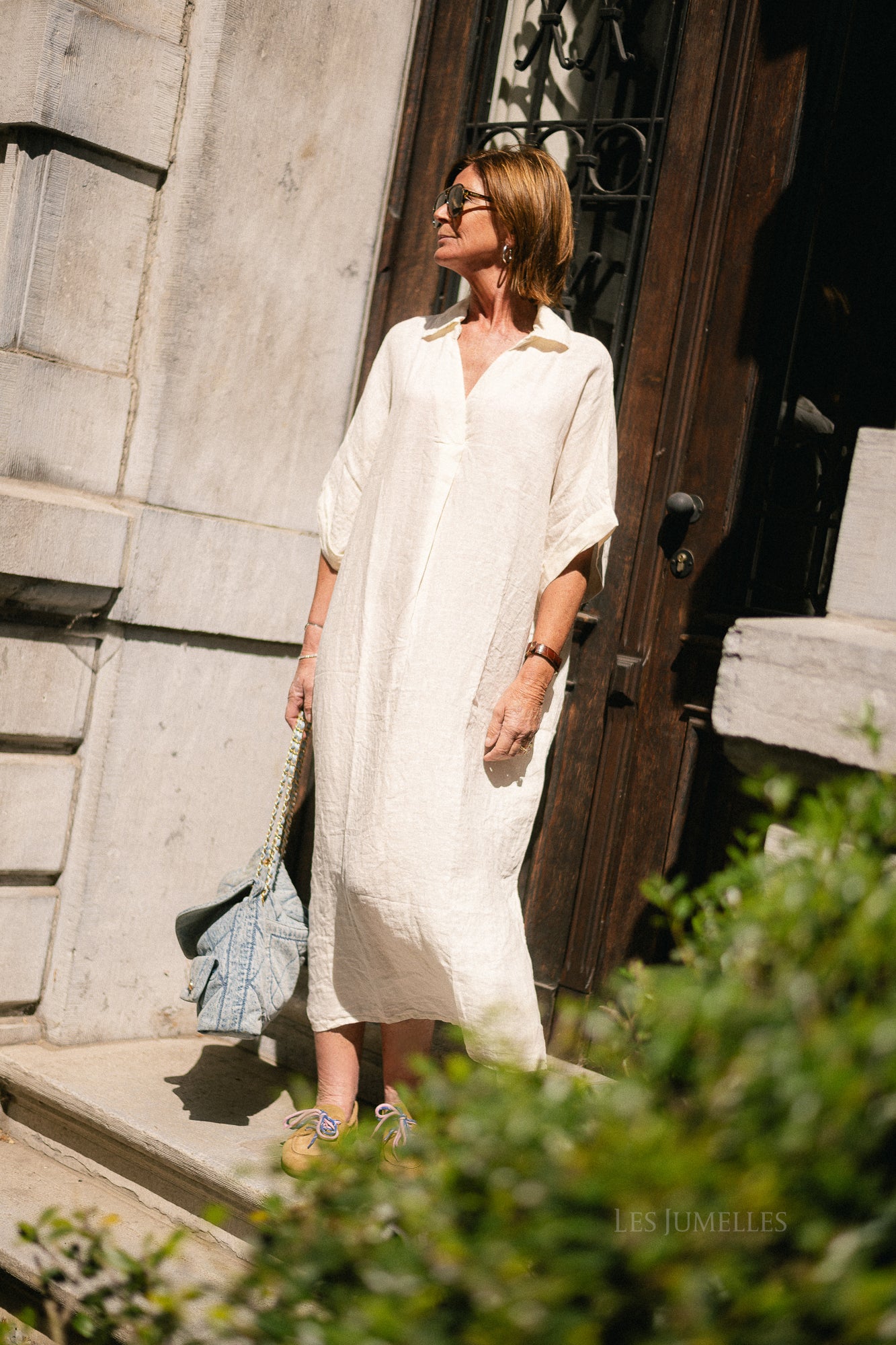Isabeau linen maxi dress butter
