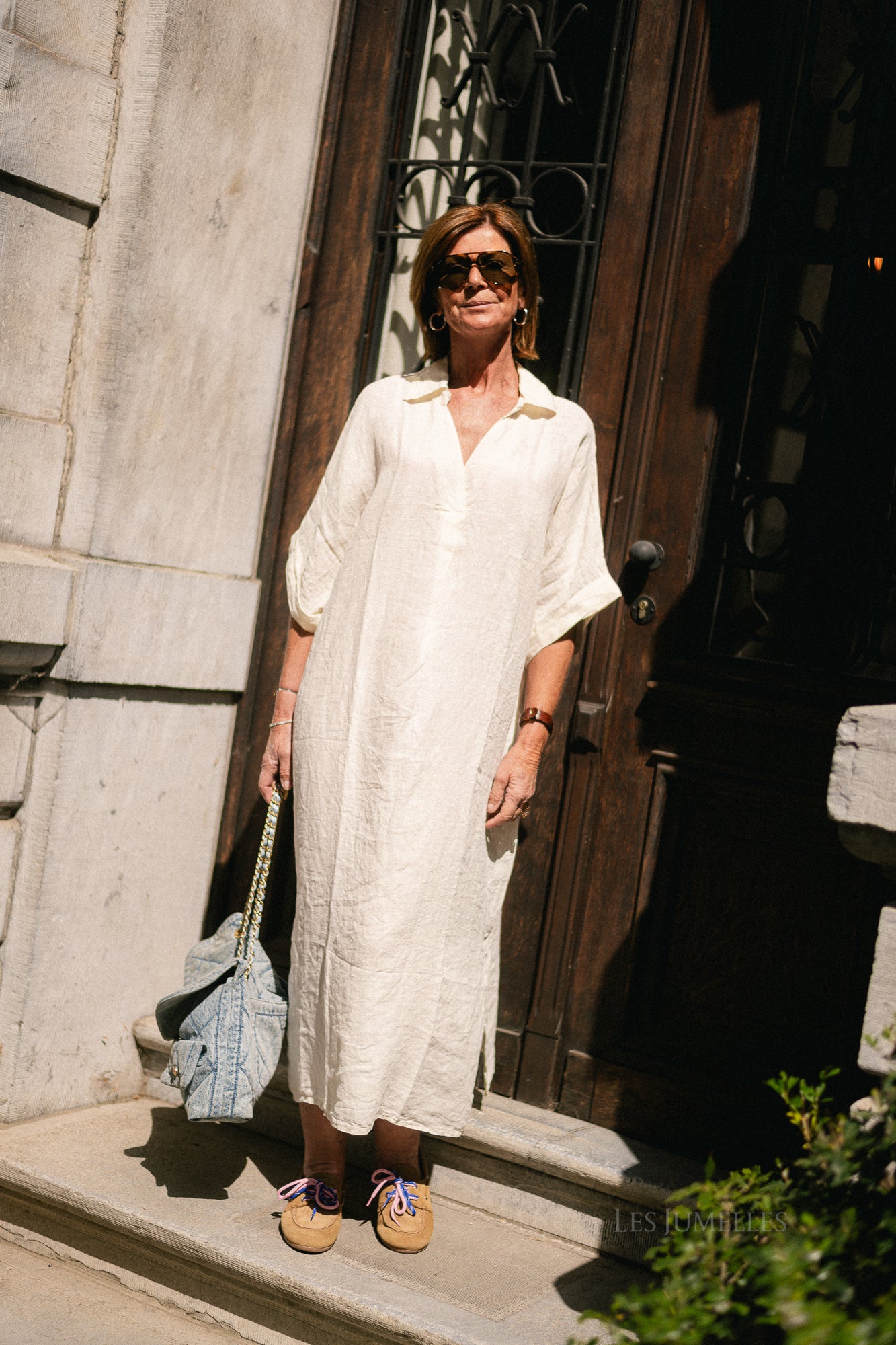 Isabeau linen maxi dress butter