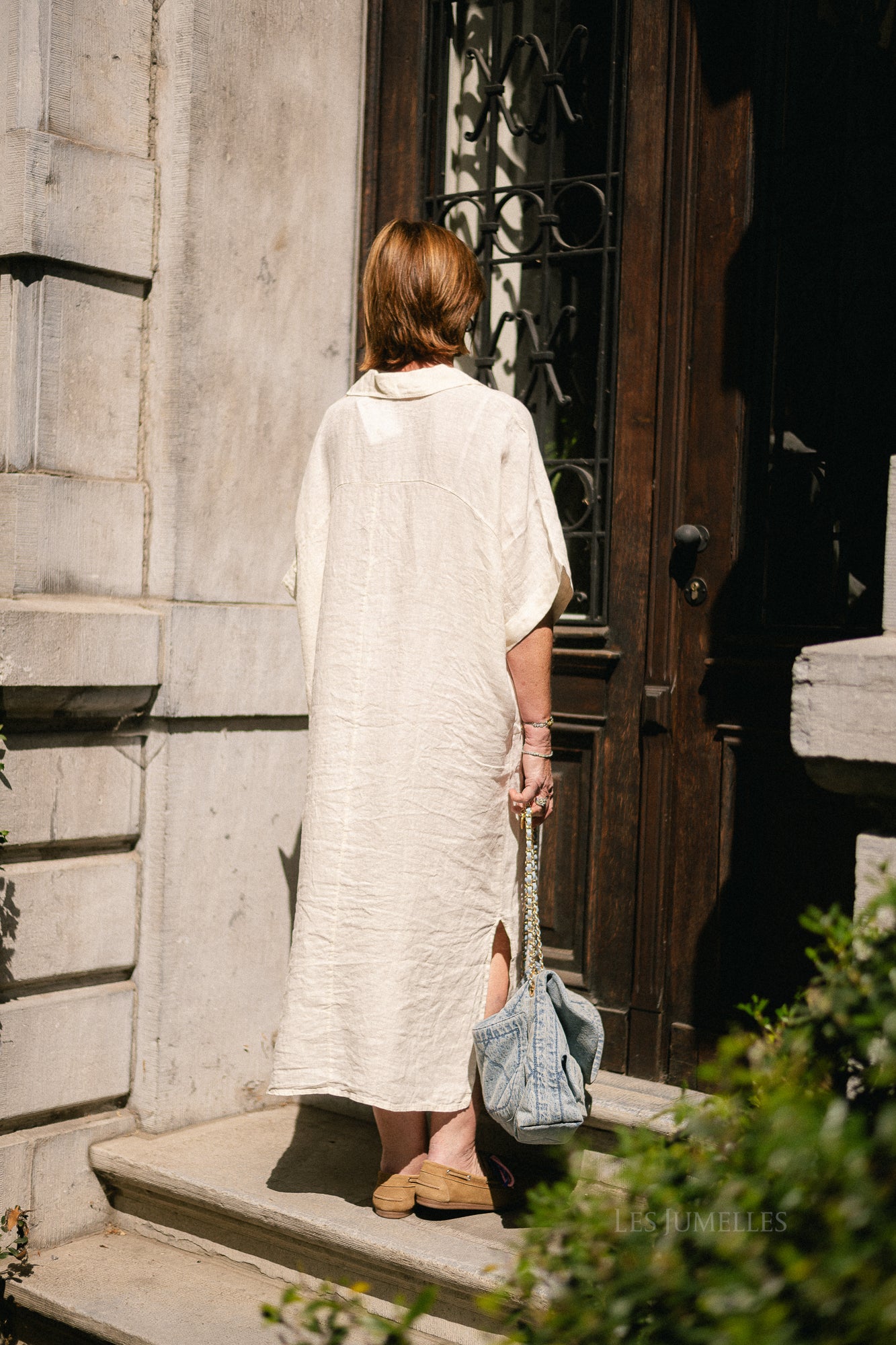 Isabeau linen maxi dress butter