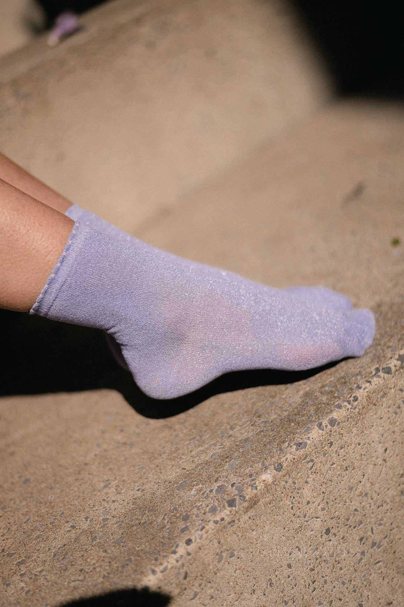 PCSebby glitter long socks baby lavender