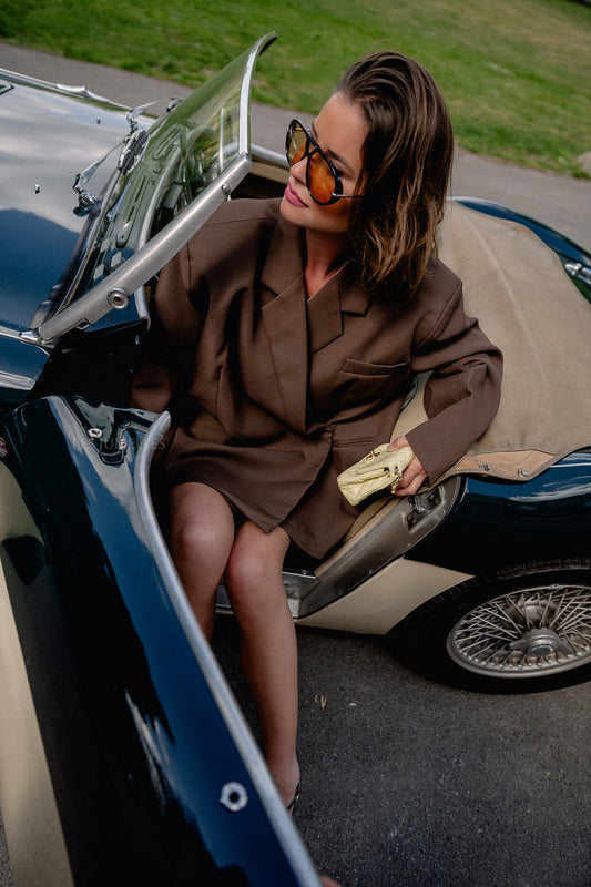 Les Jumelles Chloe oversized blazer hot chocolate