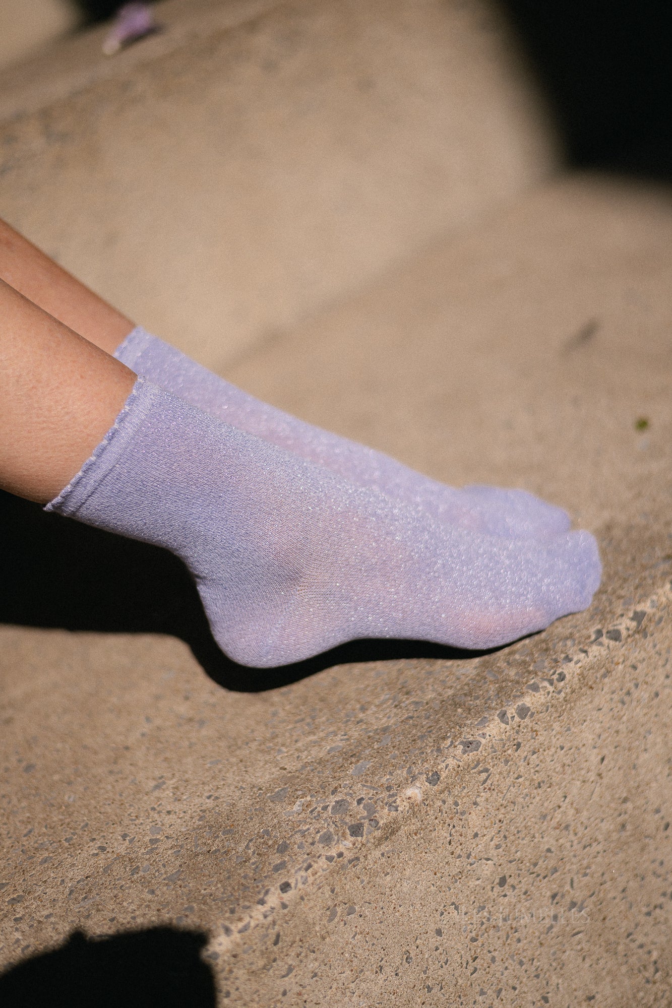 PCSebby glitter long socks baby lavender
