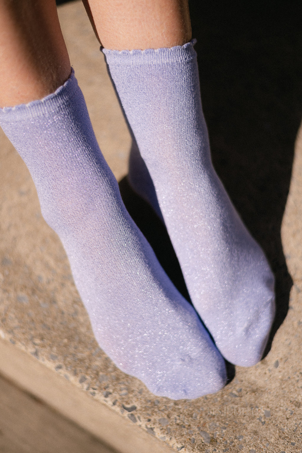 PCSebby glitter long socks baby lavender
