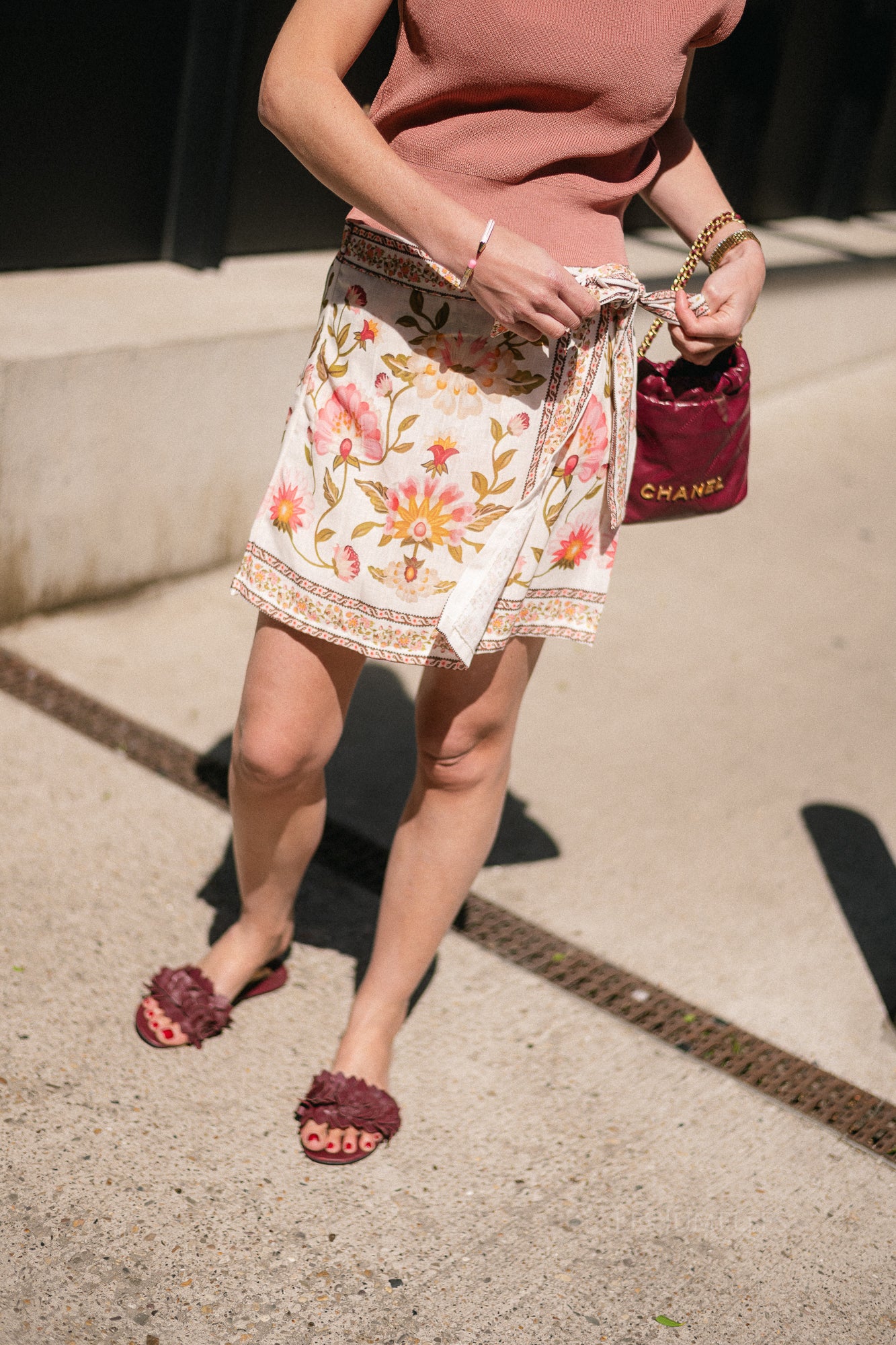 Kensi floral wrap skort pink/olive
