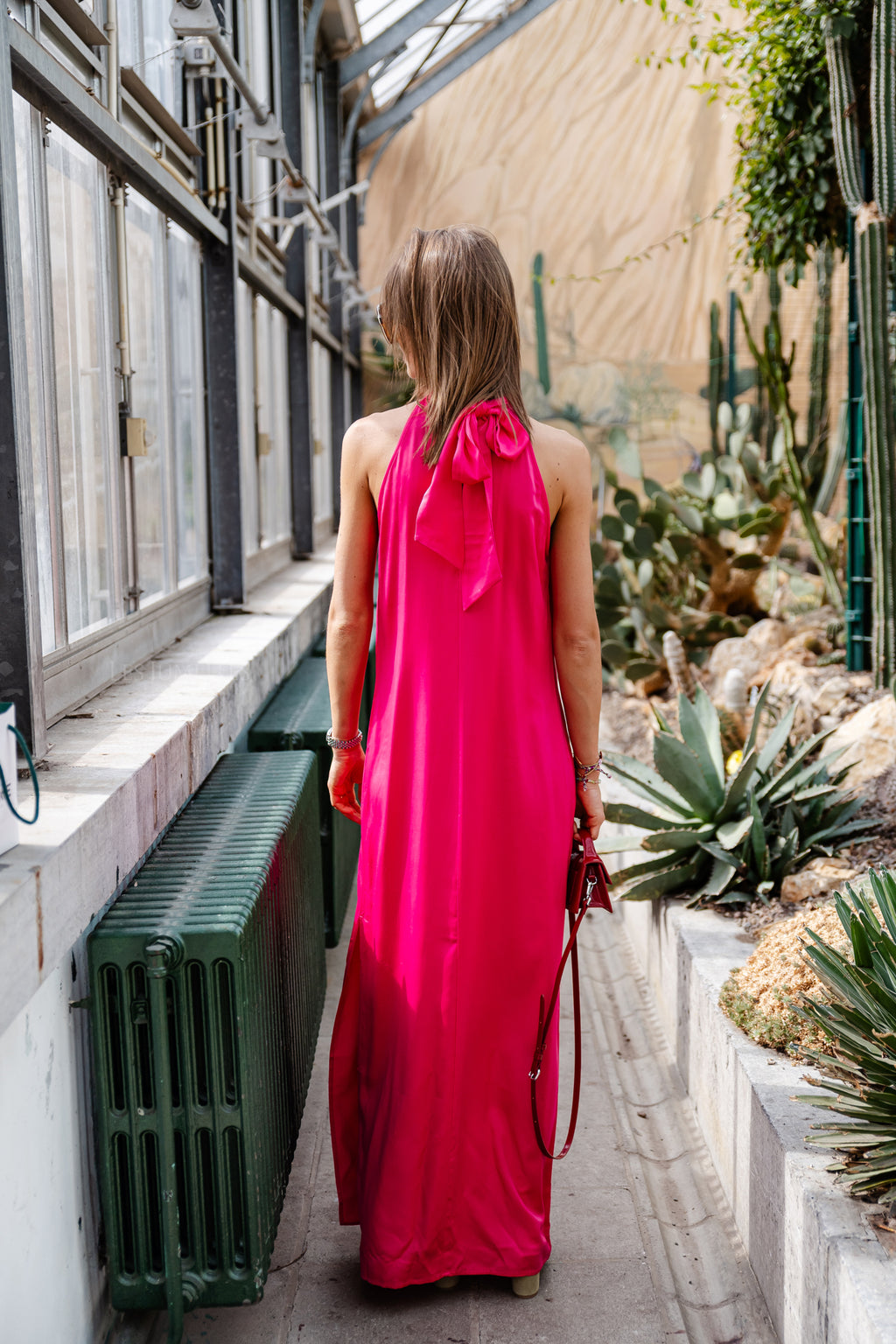 ViFlora S/L halterneck maxi dress cabaret