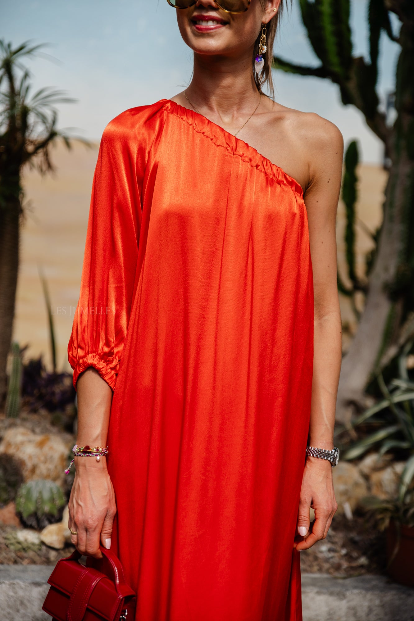 Myla One-Shoulder-Kleid Koralle
