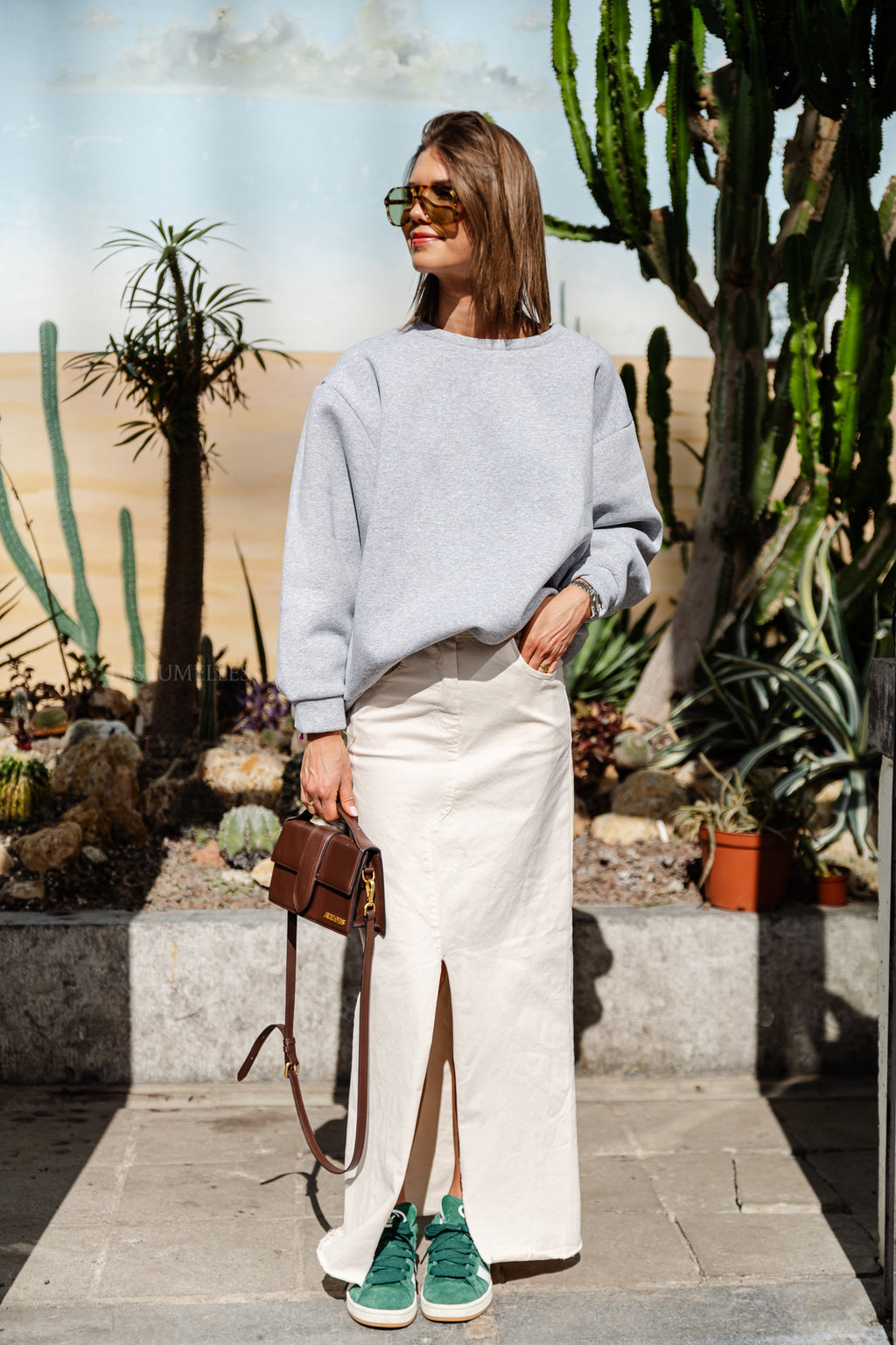 Leah denim skirt ecru