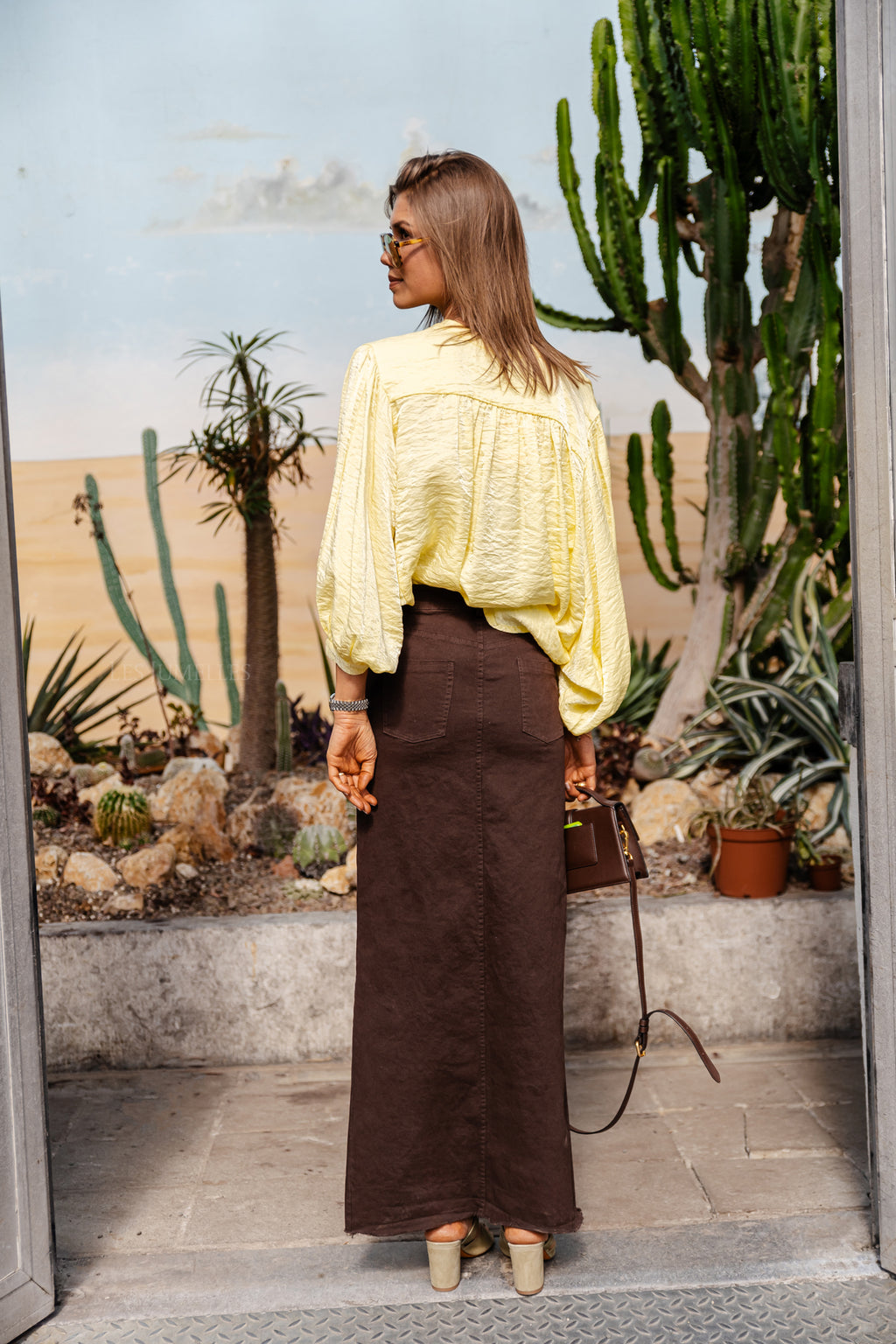 Leah denim skirt chocolate