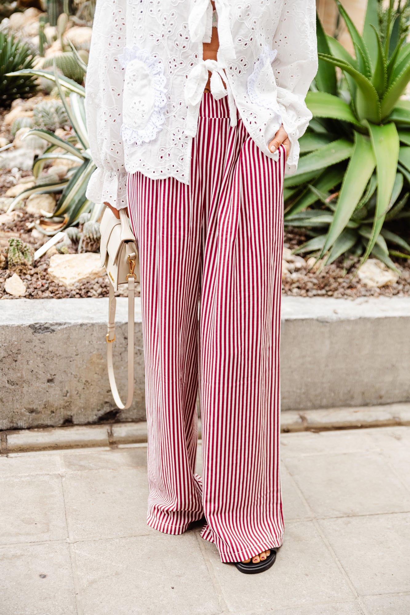 Gemma striped pants bordeaux