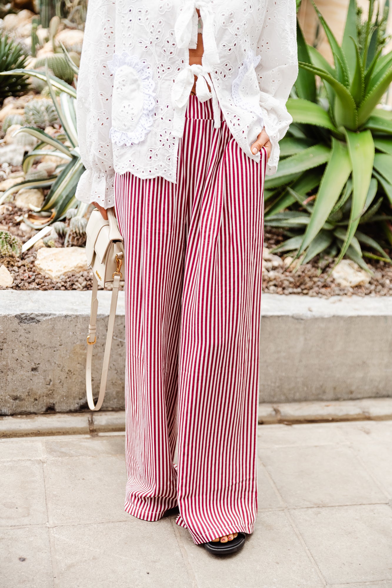 Gemma striped pants bordeaux