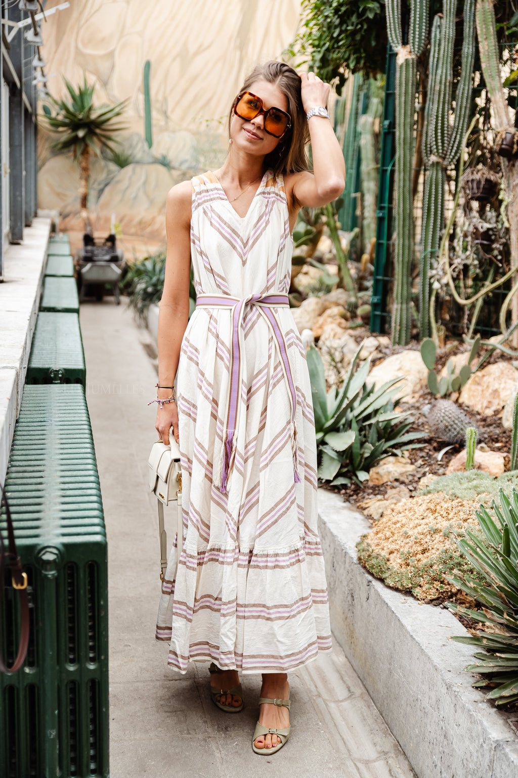 Nikol dress lilac stripes
