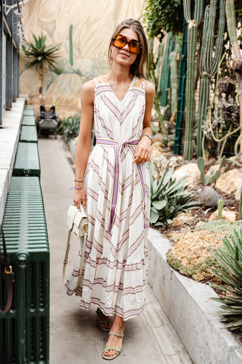 Nikol dress lilac stripes