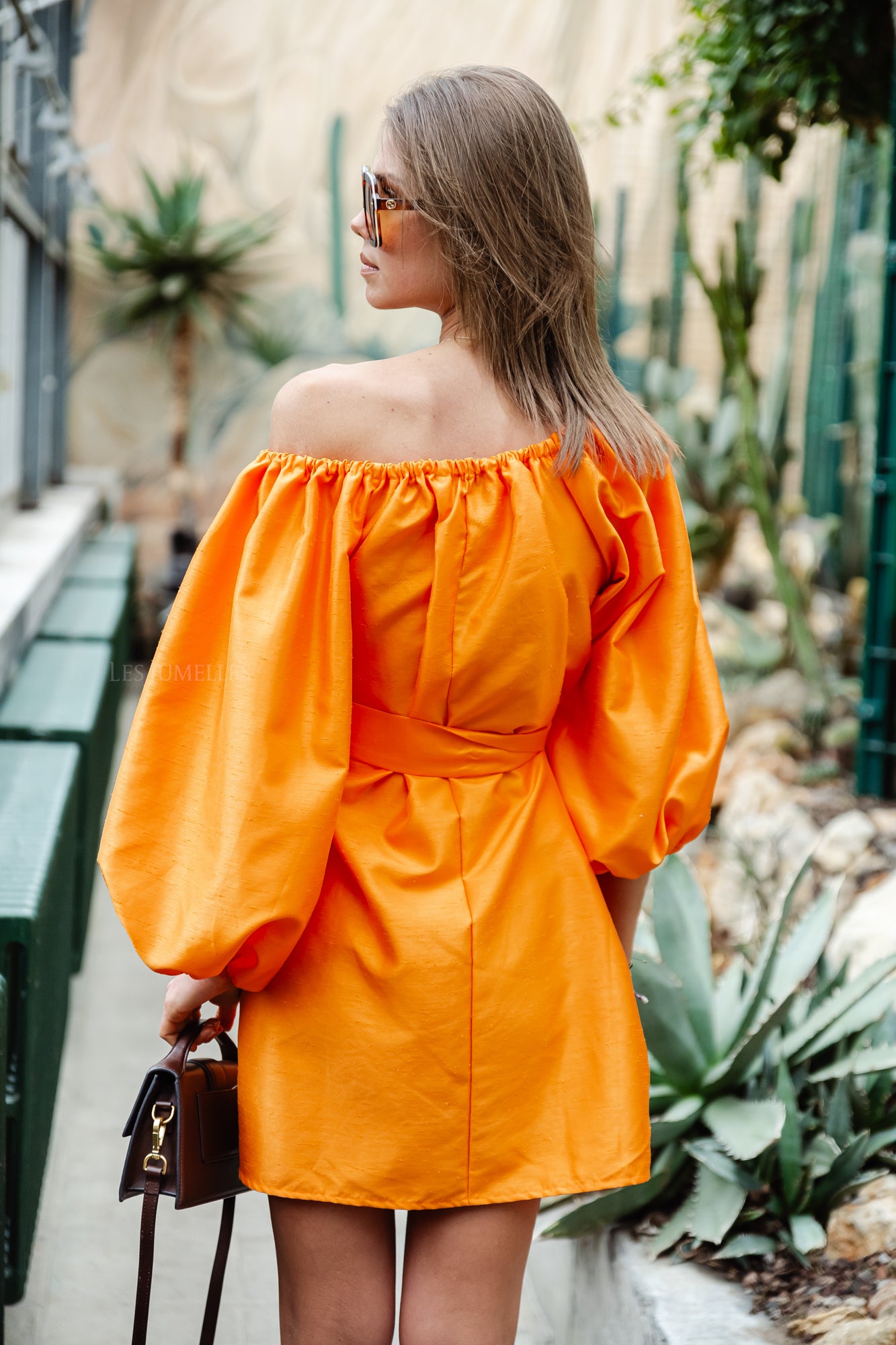 Ella off shoulder dress orange
