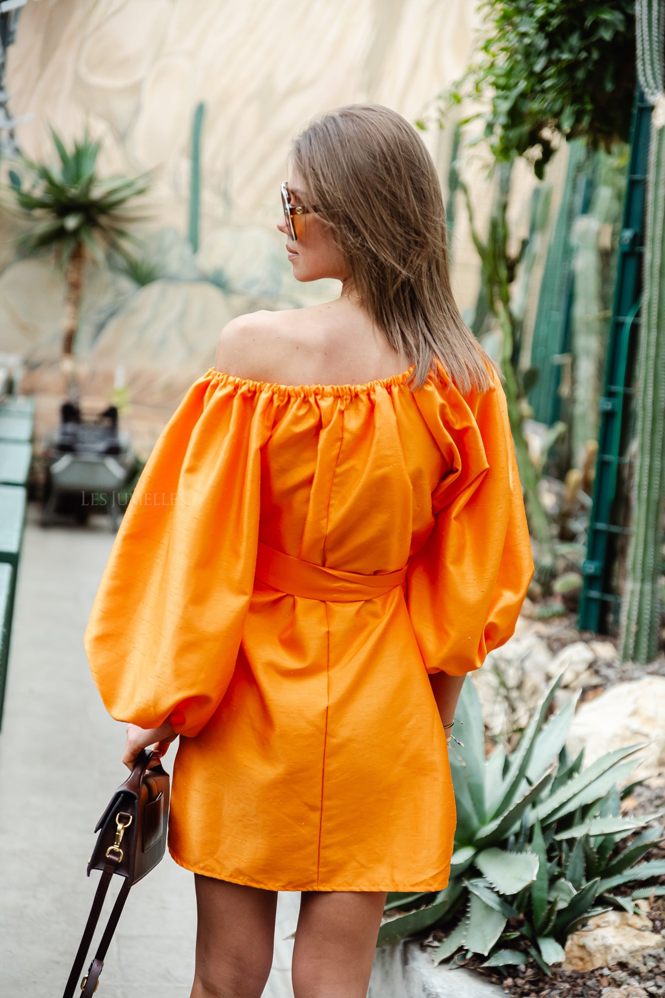 Ella off shoulder dress orange