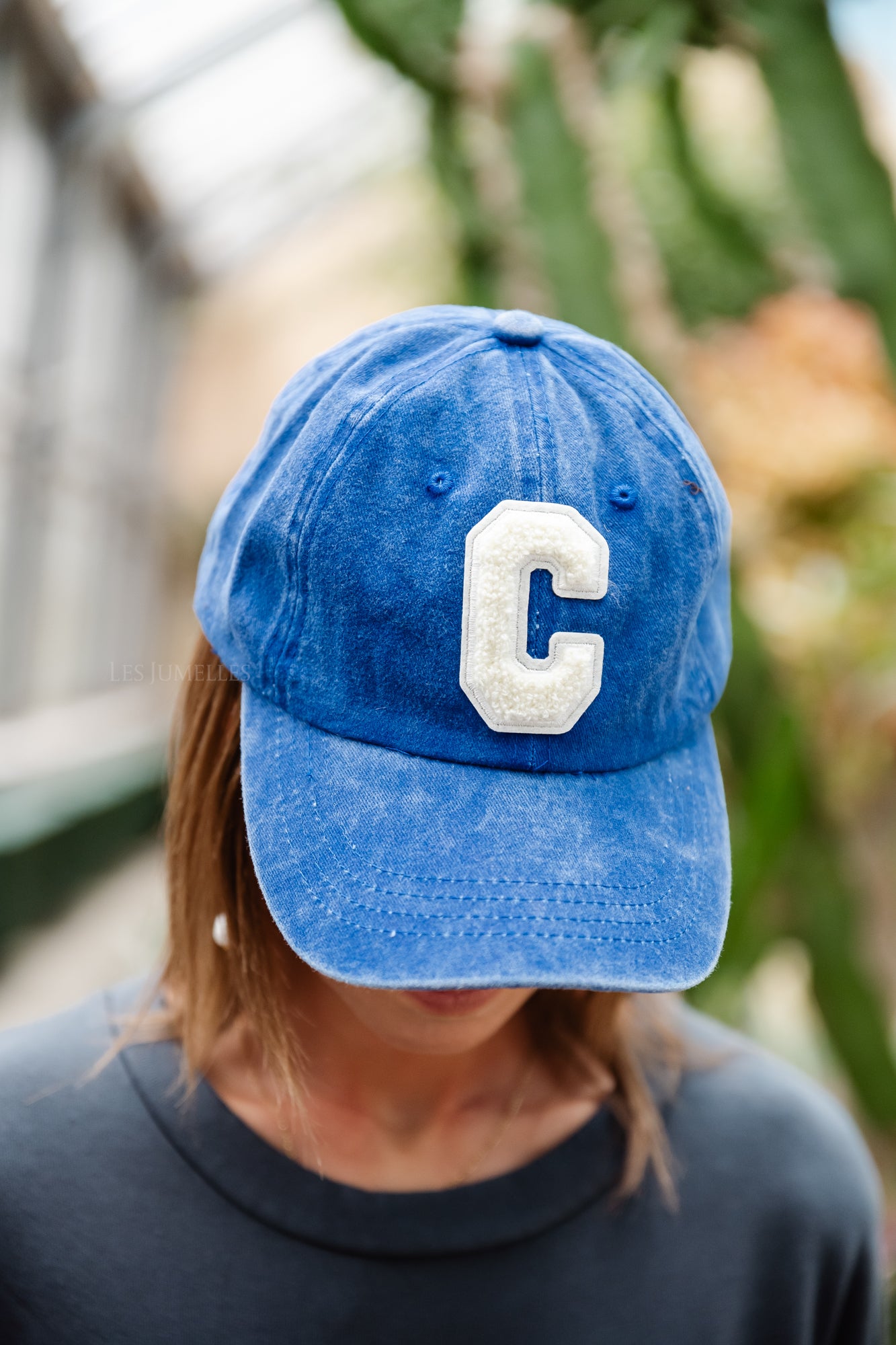 'C' Cap washed royal blue denim