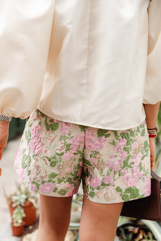 Les Jumelles Jamie Jacquard-Shorts Blumen