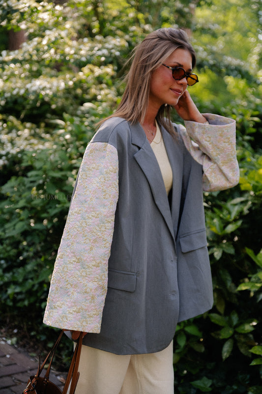 Les Jumelles Blazer Madeline gris/jaune beurre