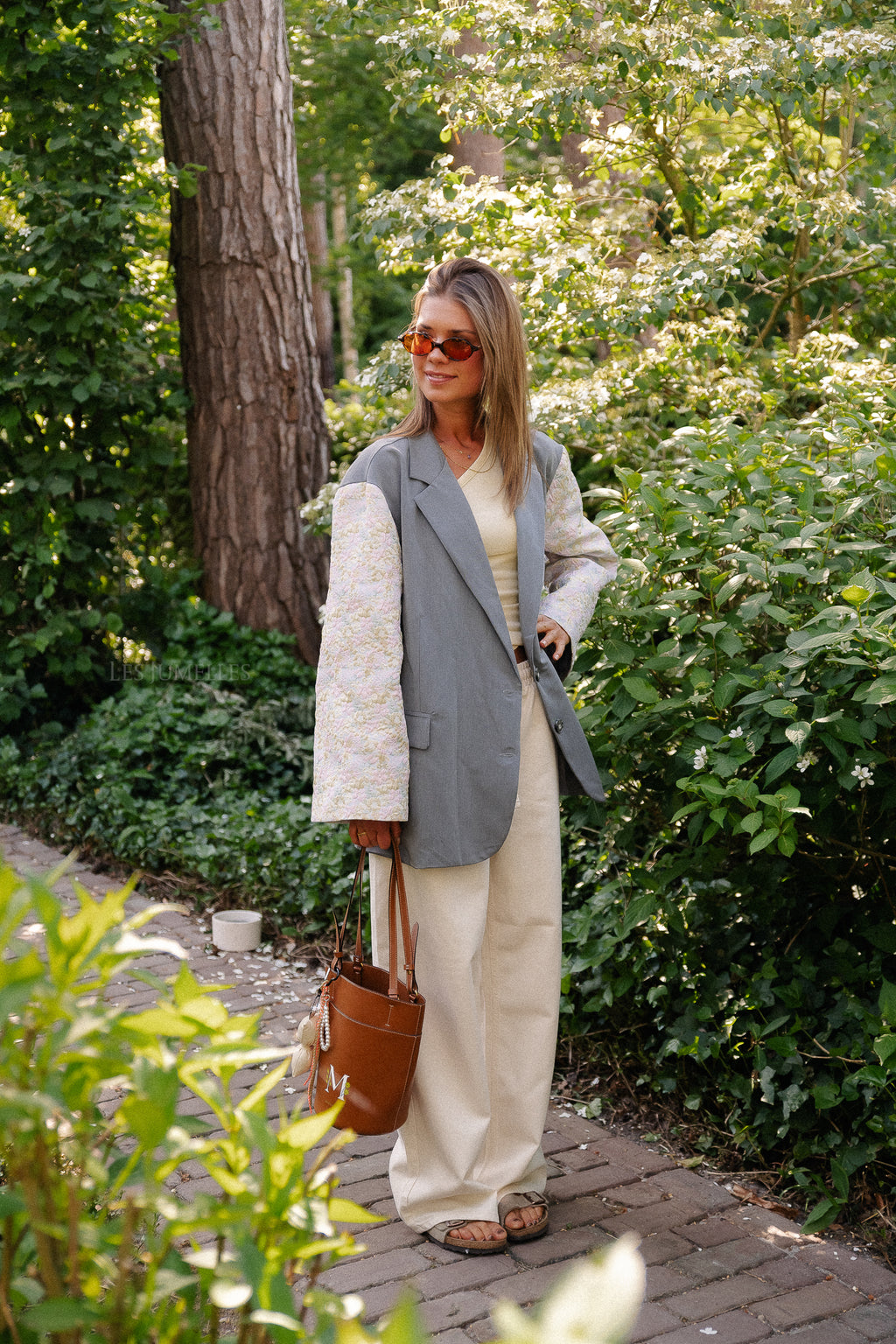 SLFTenni HW relaxte denim broek ecru
