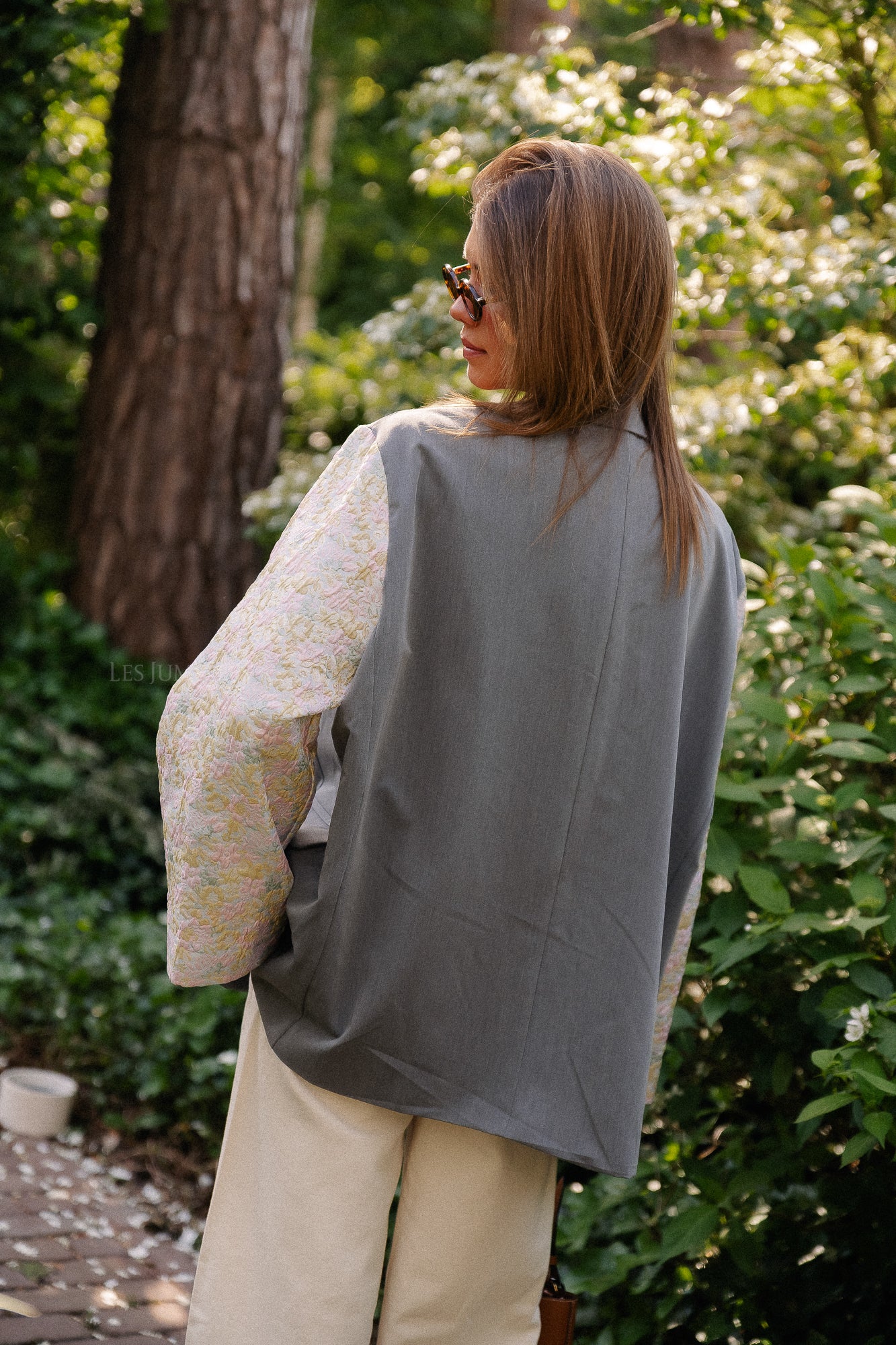 Madeline blazer grijs/botergeel