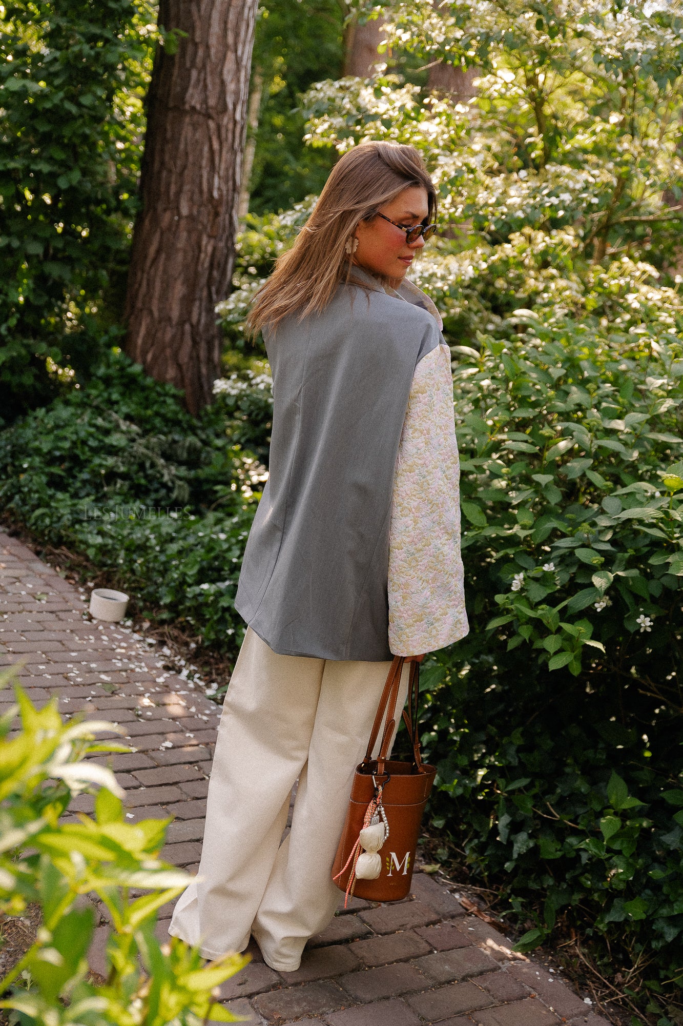 Madeline blazer grijs/botergeel