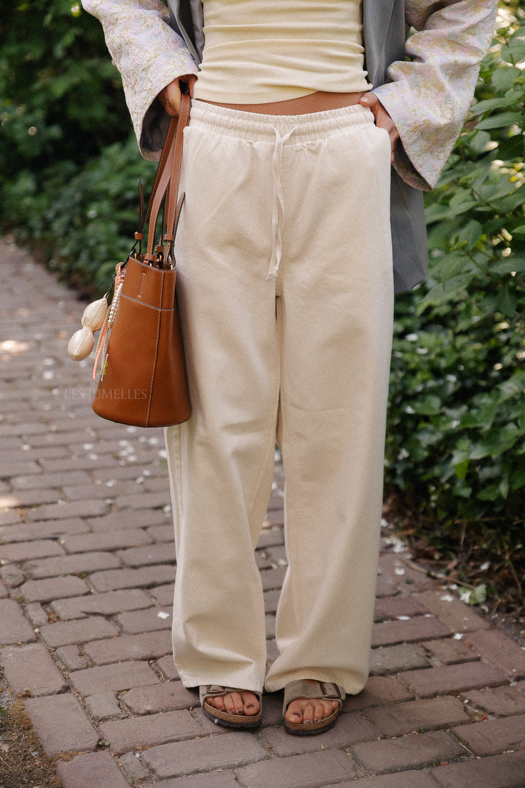 SLFTenni HW relaxte denim broek ecru
