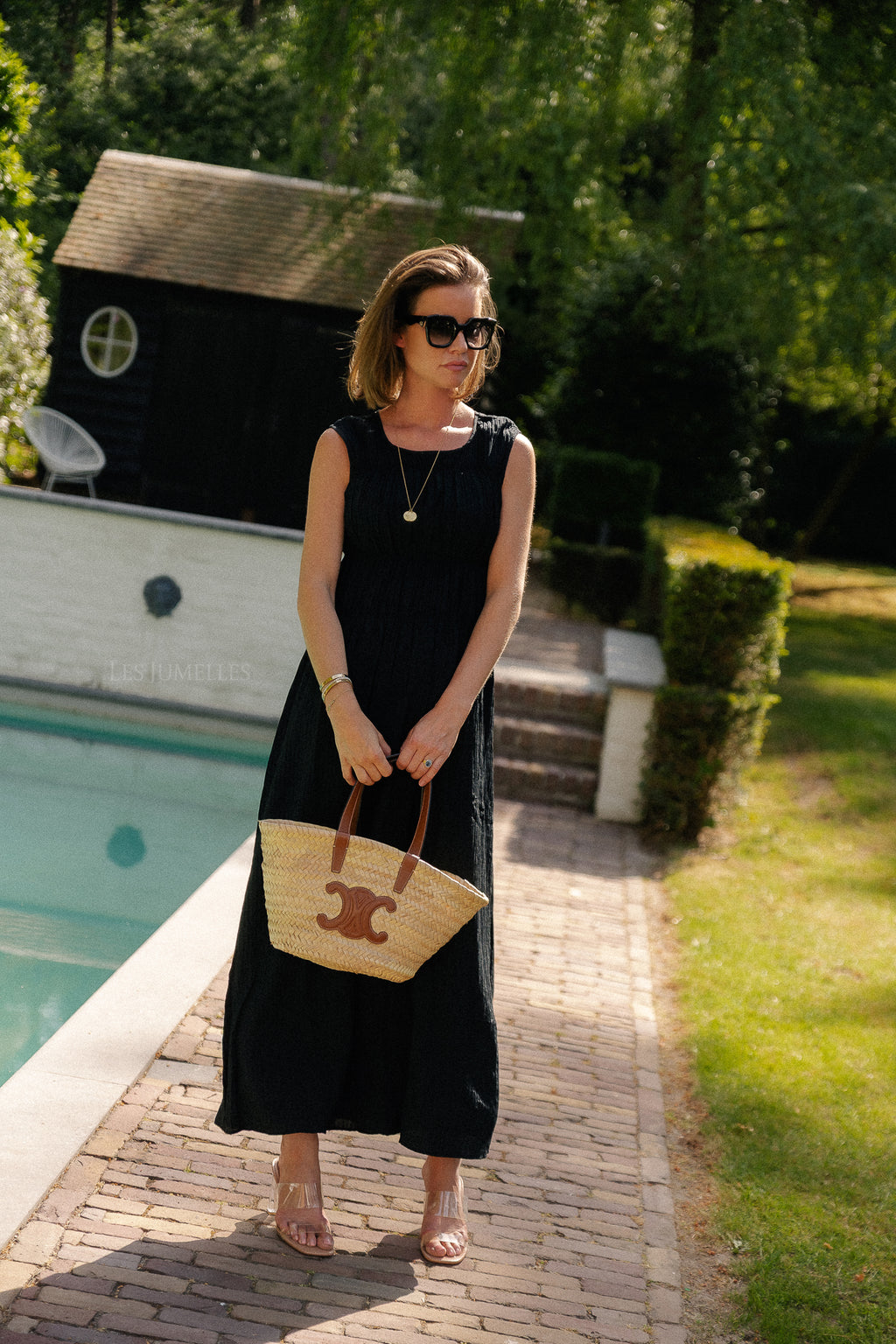 VIFoxy Maxi-Kleid mit Rundhalsausschnitt Schwarz