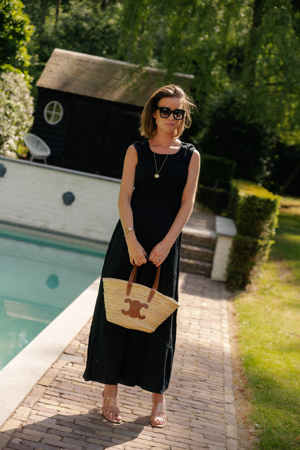 VIFoxy Maxi-Kleid mit Rundhalsausschnitt Schwarz
