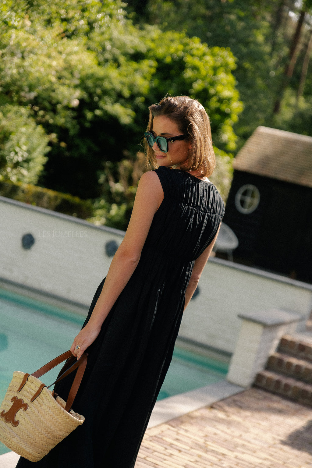 VIFoxy Maxi-Kleid mit Rundhalsausschnitt Schwarz