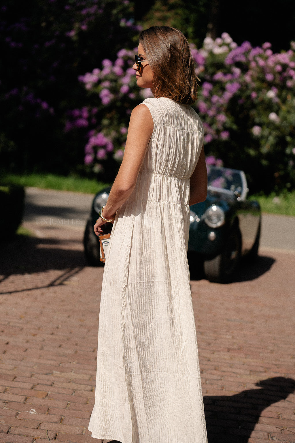 VIFoxy Maxi-Kleid mit Rundhalsausschnitt Ecru
