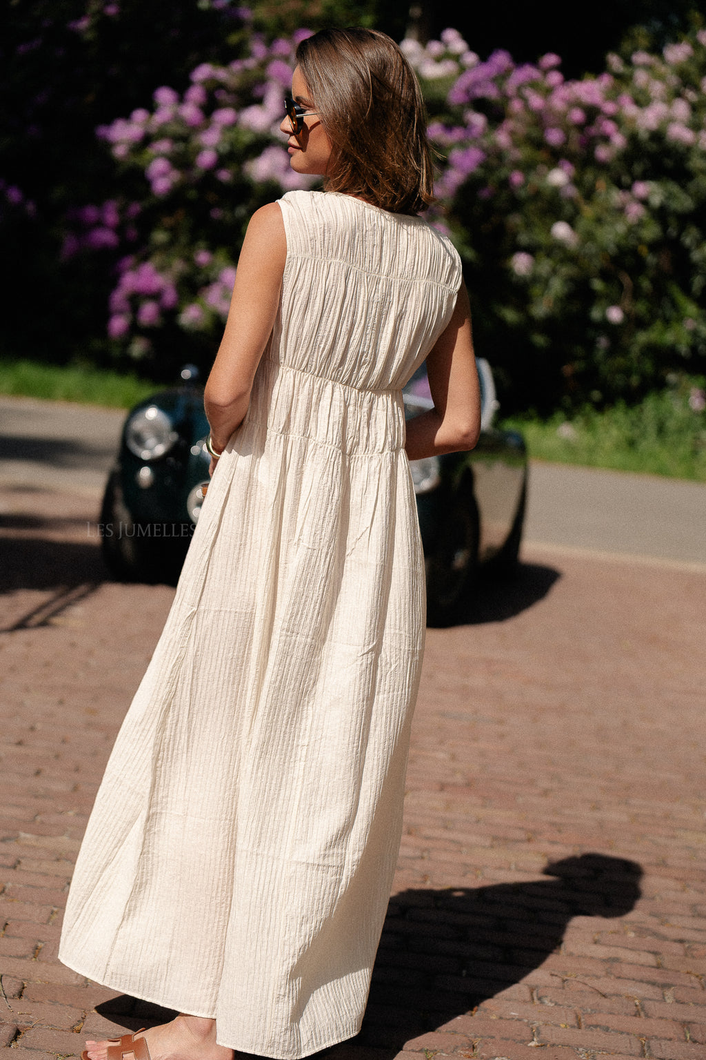 VIFoxy Maxi-Kleid mit Rundhalsausschnitt Ecru
