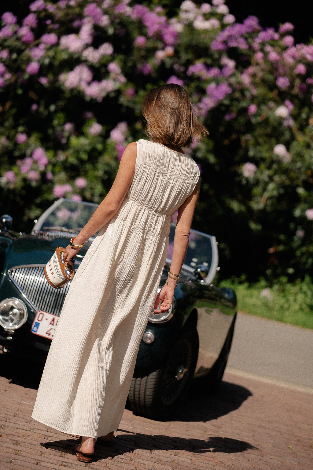VIFoxy Maxi-Kleid mit Rundhalsausschnitt Ecru