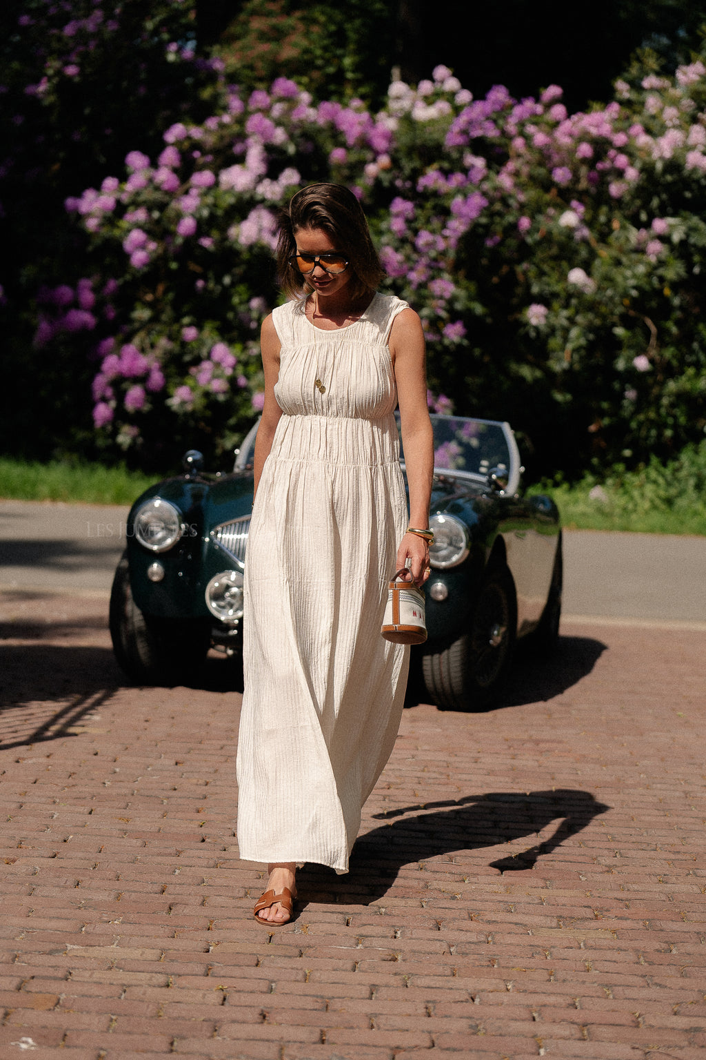 VIFoxy Maxi-Kleid mit Rundhalsausschnitt Ecru