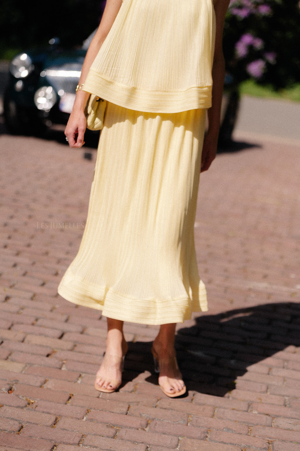 YASRiva HW midi skirt french vanilla