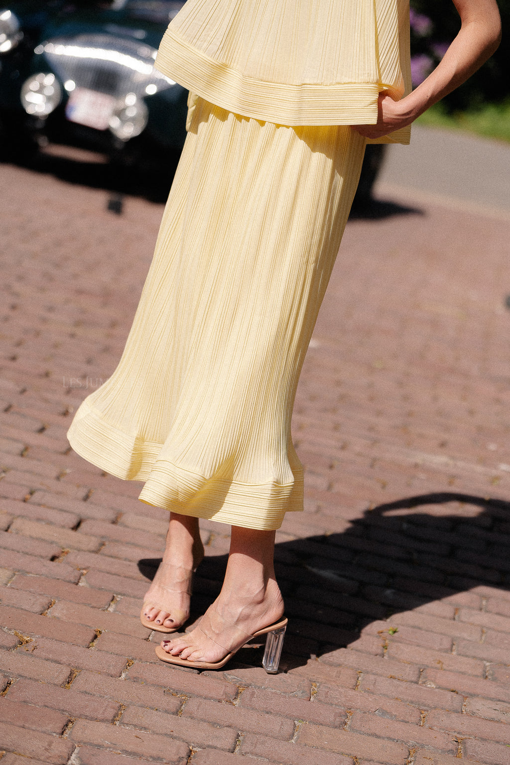 YASRiva HW midi skirt french vanilla