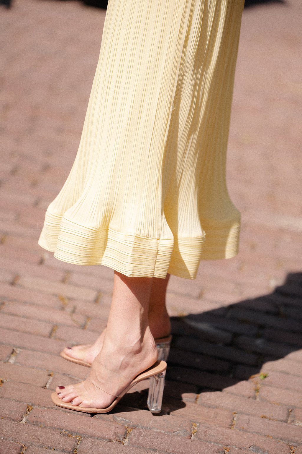 YASRiva HW midi skirt french vanilla