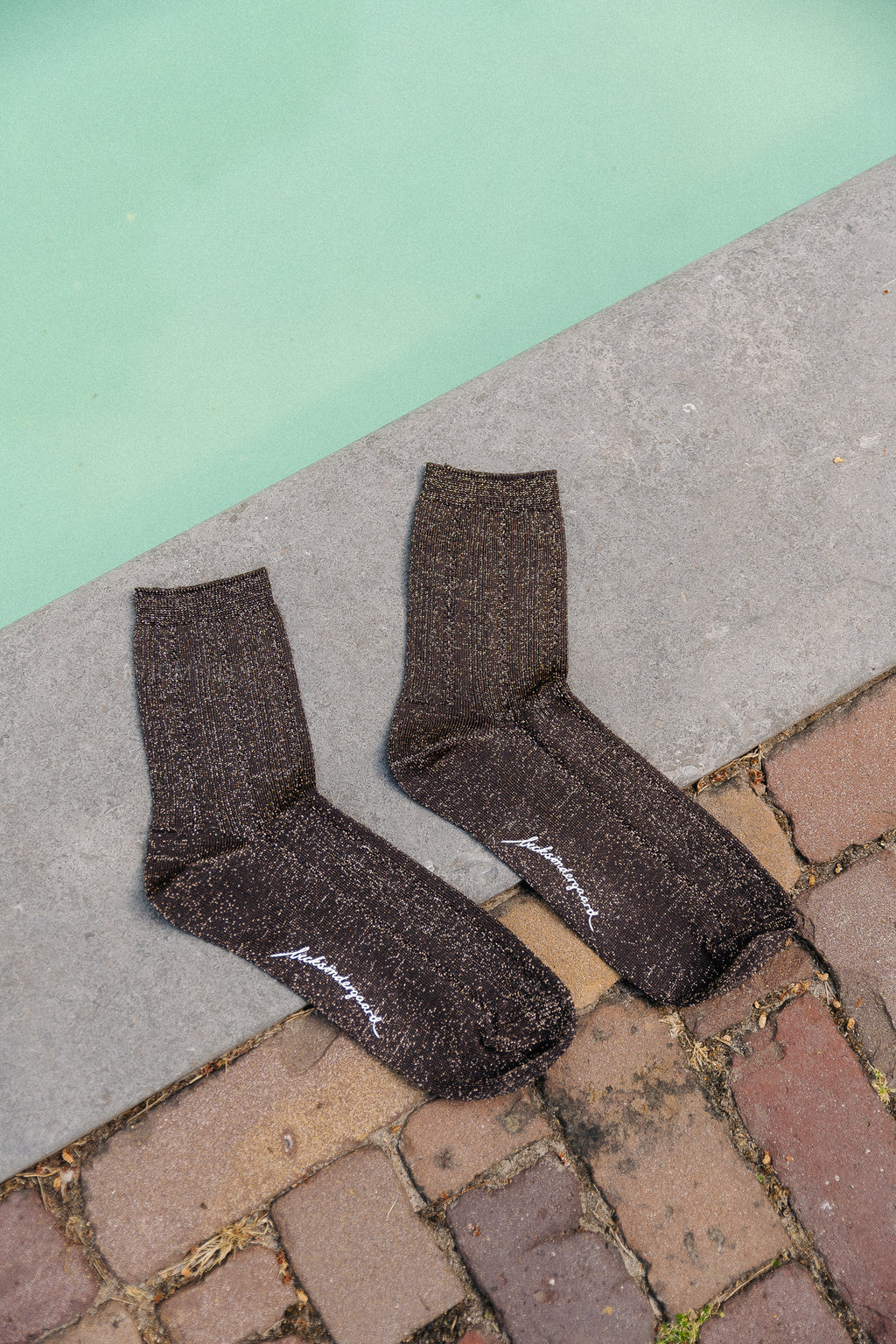 Glitter drake sock hot fudge brown