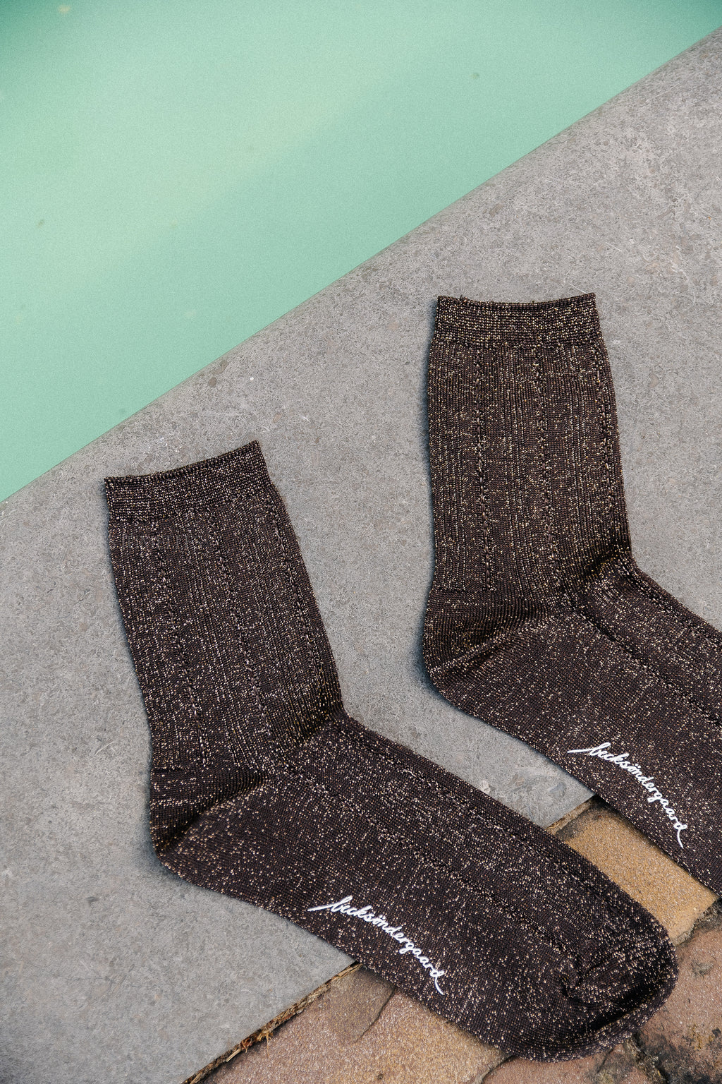 Glitter drake sock hot fudge brown