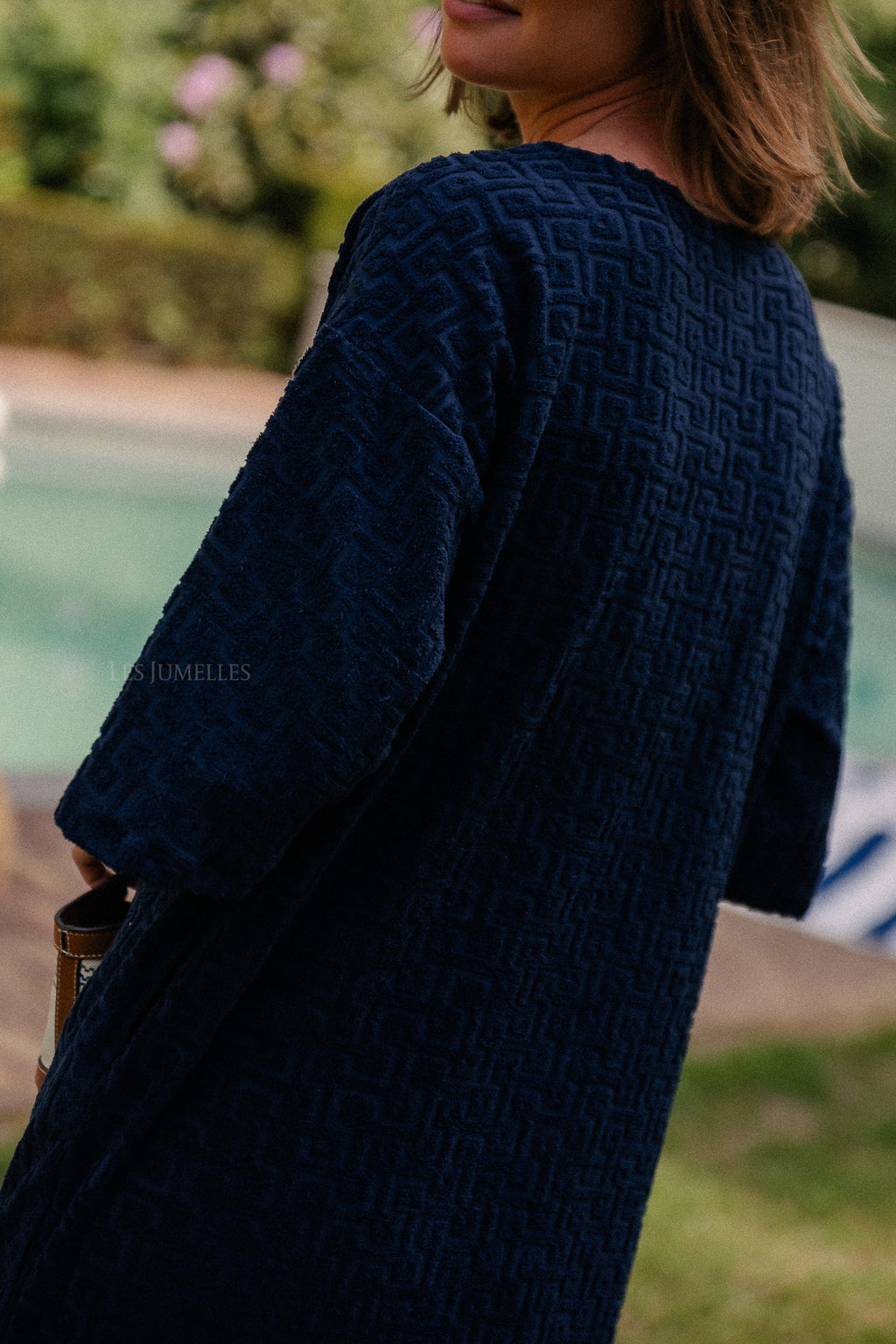 VIMaratea V-neck 2/4 midi dress navy blazer