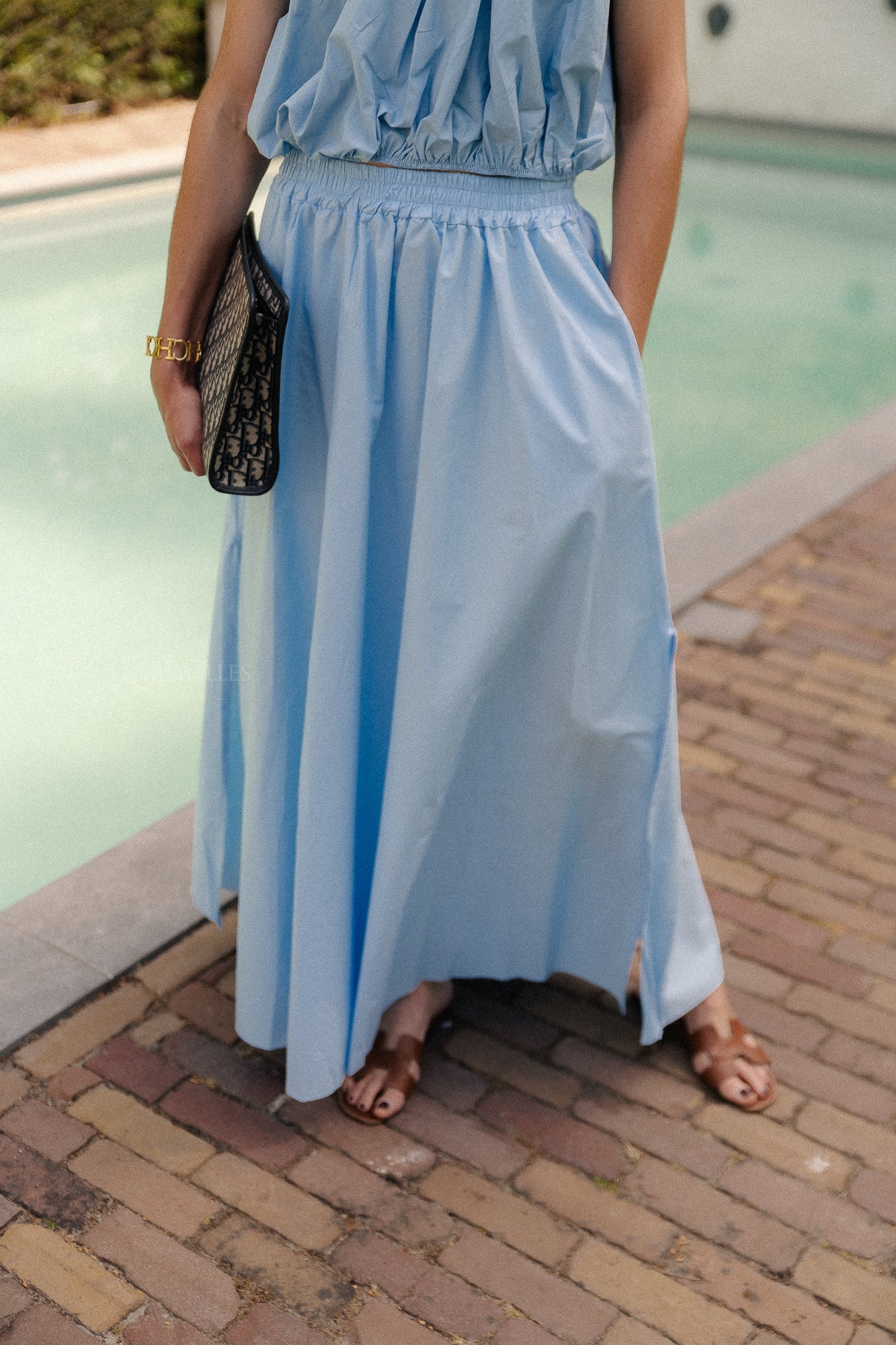 Fran long skirt baby blue