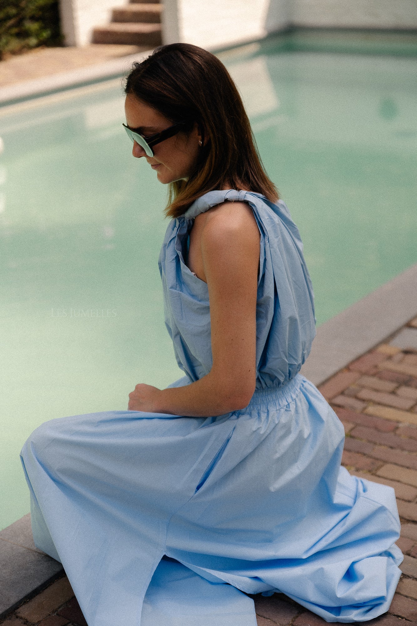 Fran long skirt baby blue