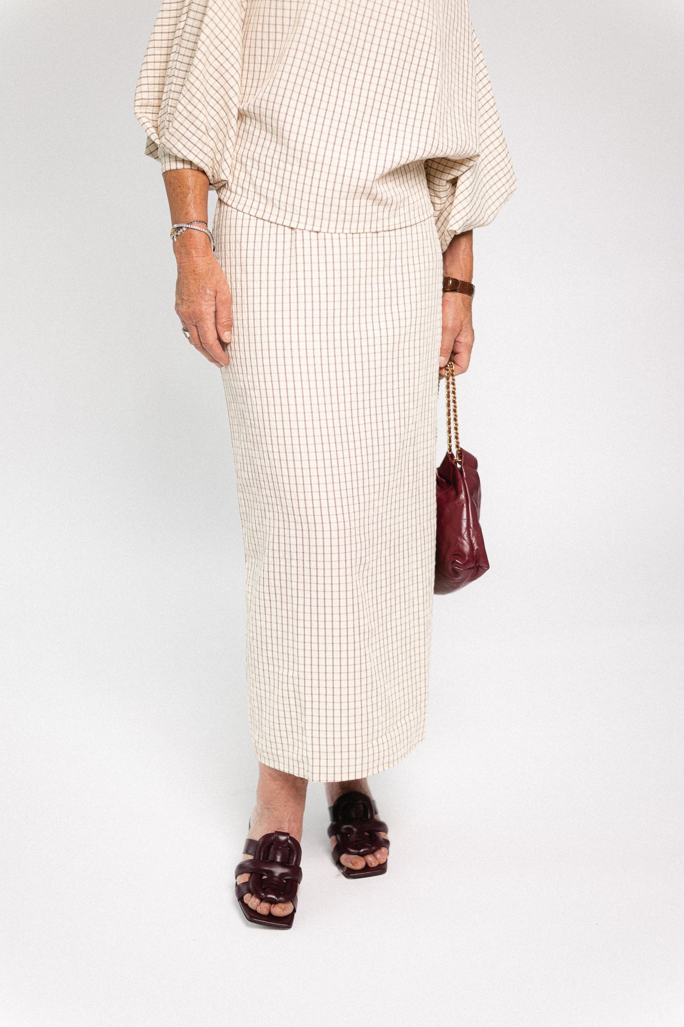 Cosette checkered skirt ecru