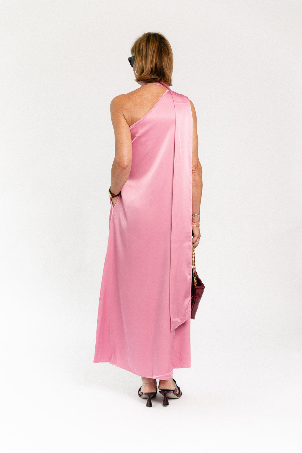 YASAnnalina one shoulder maxi dress orchid smoke