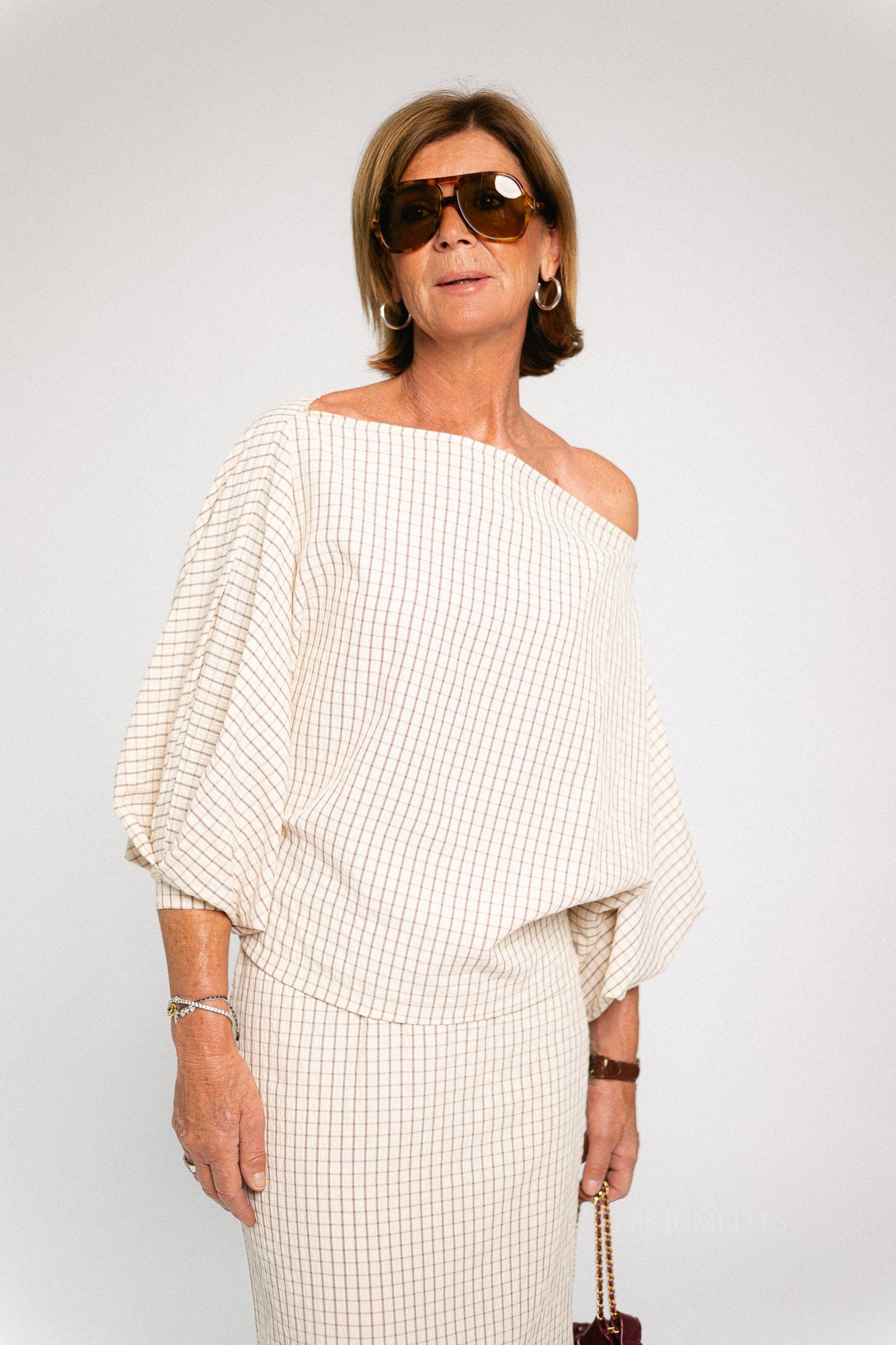 Cosette checkered blouse ecru