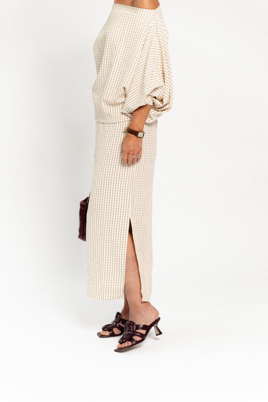 Cosette checkered blouse ecru