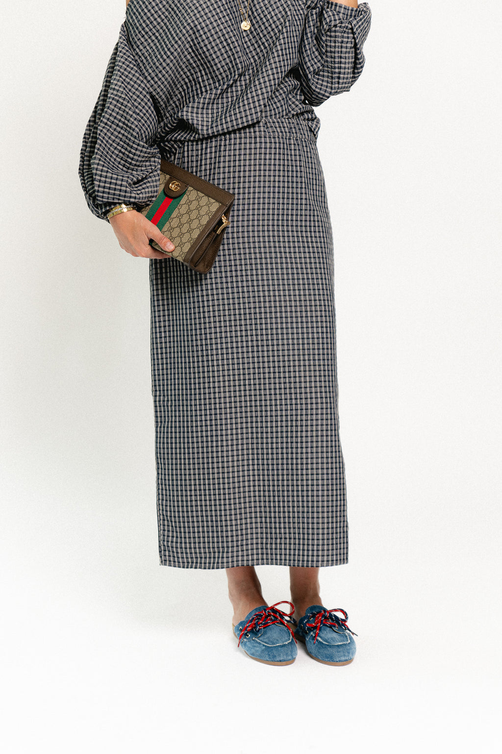 Cosette checkered skirt navy