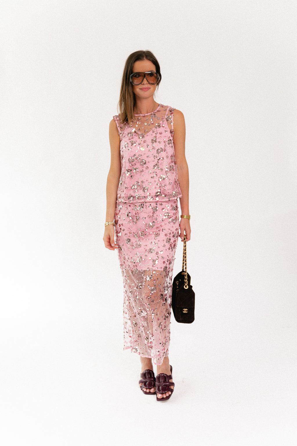 YASSequina HW long skirt orchid smoke