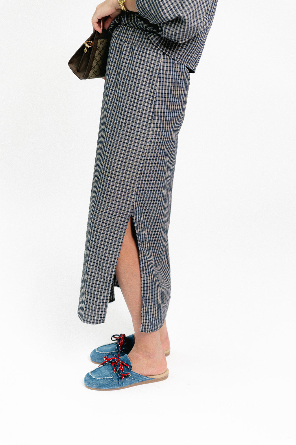 Cosette checkered skirt navy