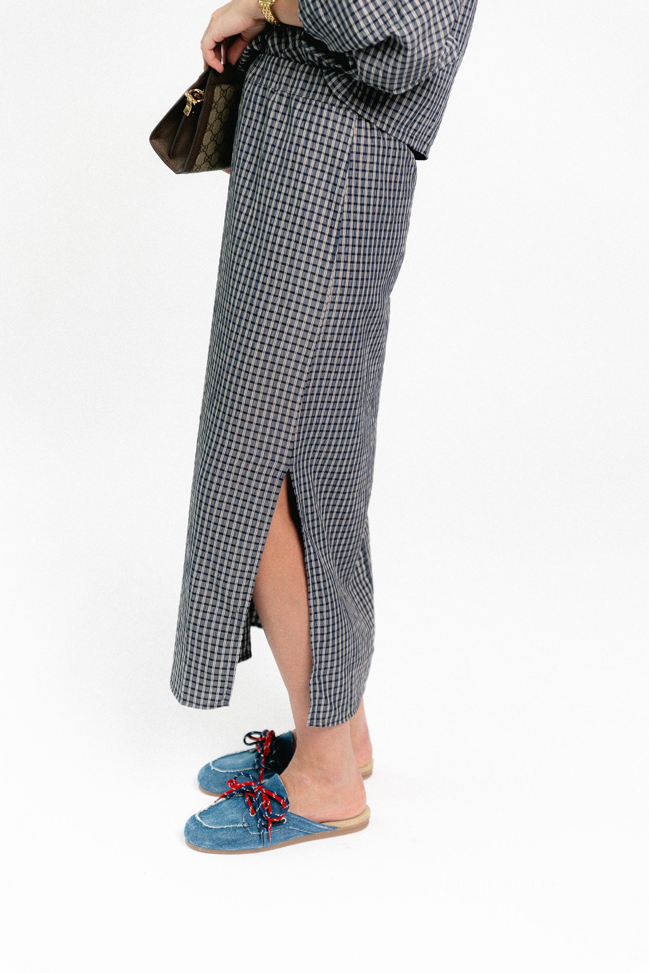 Cosette checkered skirt navy