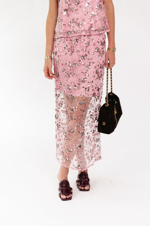 YASSequina HW long skirt orchid smoke
